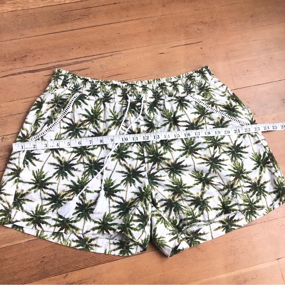 Linen blend Hawaiian tropical elastic waist shorts Sz XL - Picture 7 of 12